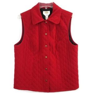 Talbot's Red Quilted Sleeveless Vest